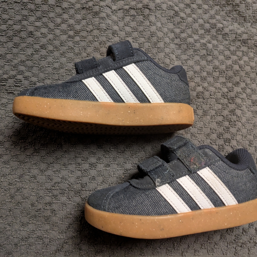 Adidas Kids Navy Blue 3-Stripes Casual Sneakers